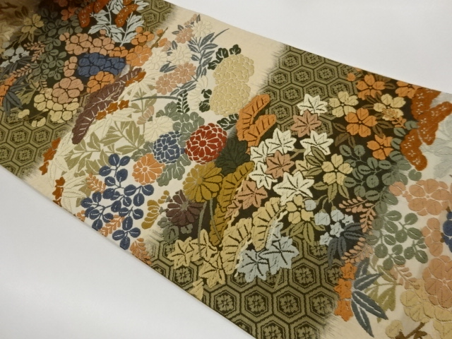 JAPANESE FUKURO OBI / KARA-ORI / WOVEN STRIPE